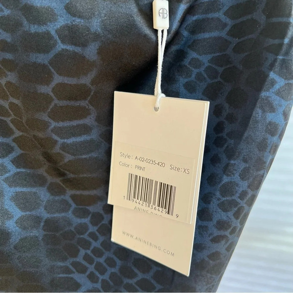 Anine Bing Valentine Silk Mini Slip Dress Black Navy XS NWT Party Contemporary - Picture 8 of 8